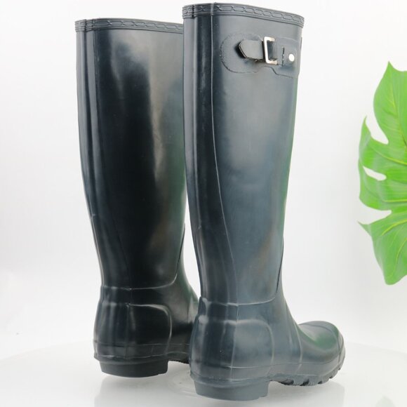 Hunter Womens Original Rain Boot Size 5 Tall Navy Blue Wellie Waterproof Pull On - Picture 5 of 12